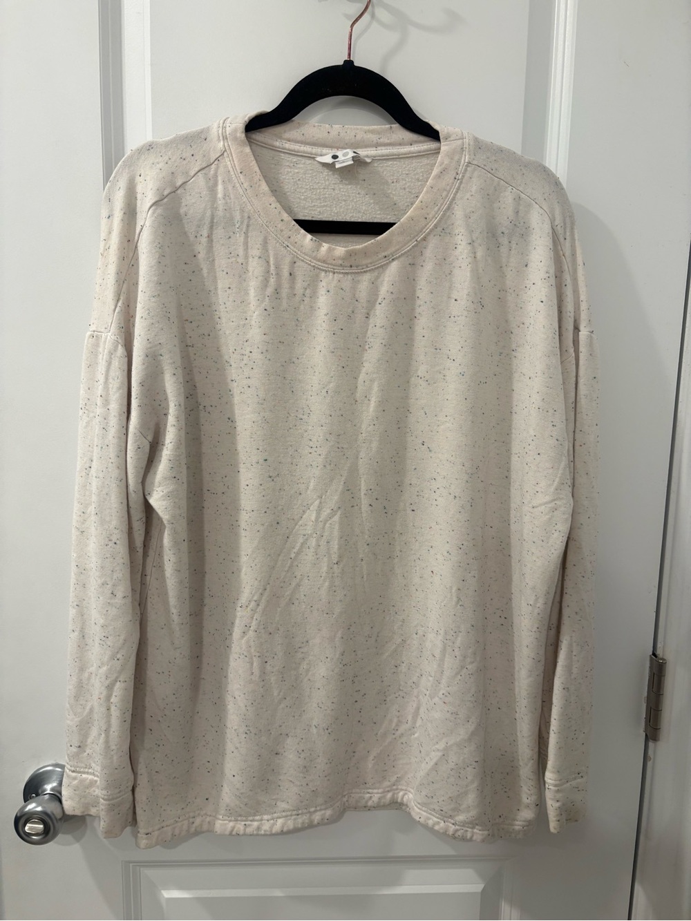 Three Dots Cream Speckle Crewneck Sweater
